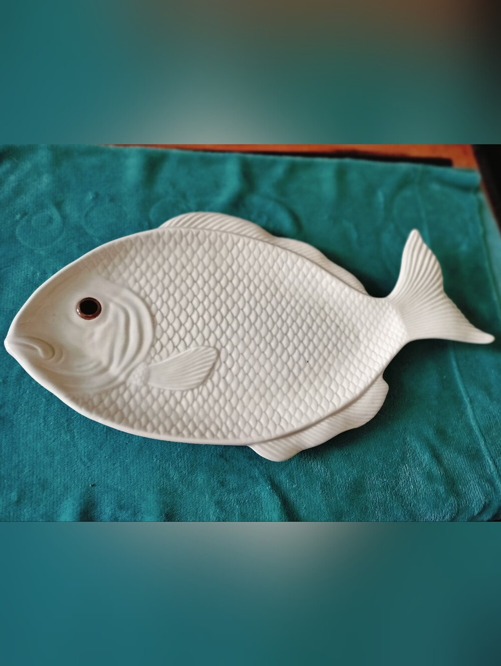 Vintage Ceramica de Cuernavaca Mexico Large 21" Fish Serving Platter 1987